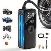 Portable Electric Air Compressor Pump for Cars Motorcycles Bicycles Rechargeable Lithium Battery Digital Display