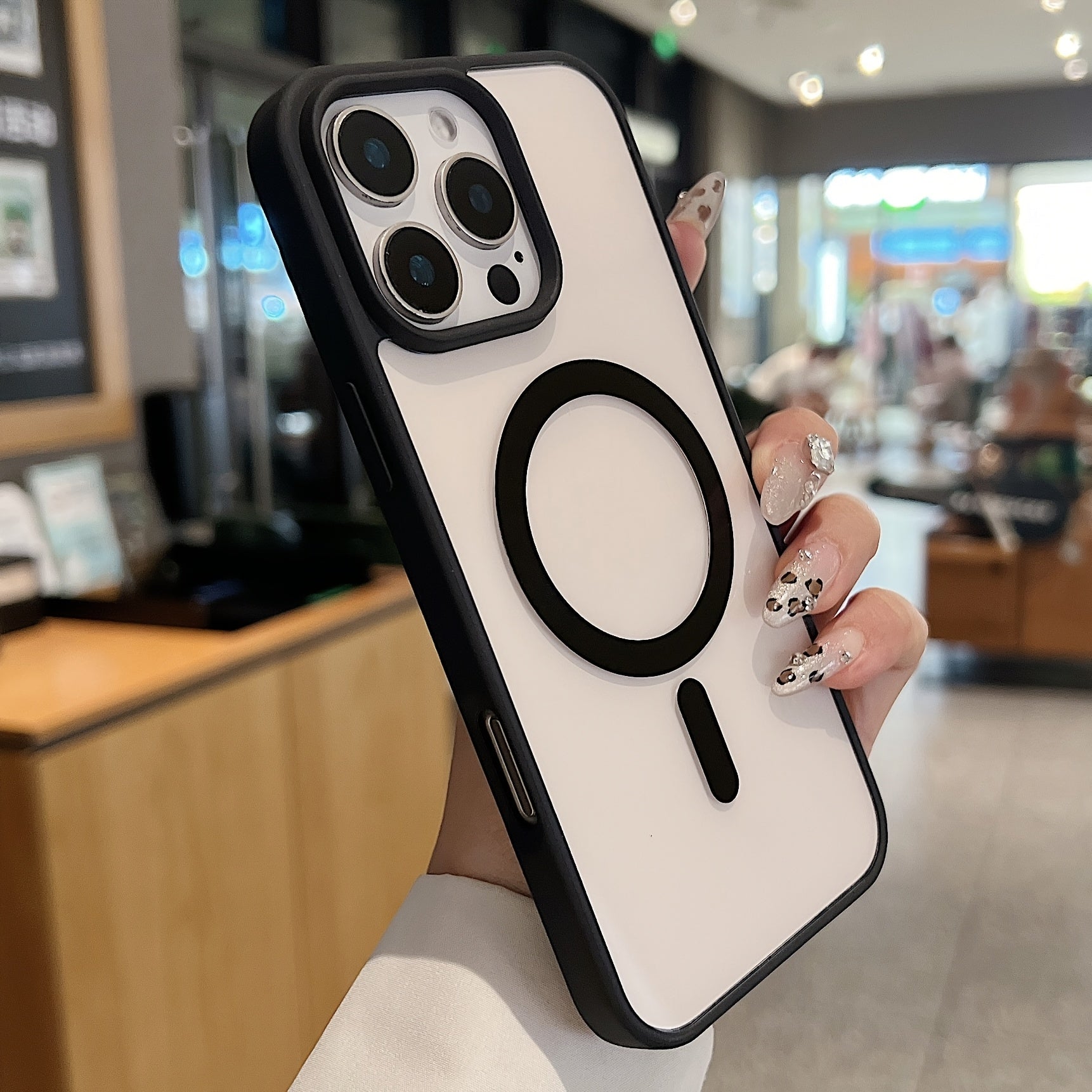 Transparent Acrylic Magnetic Wireless Charging Phone Case for iPhone 11-16 Pro Max Plus