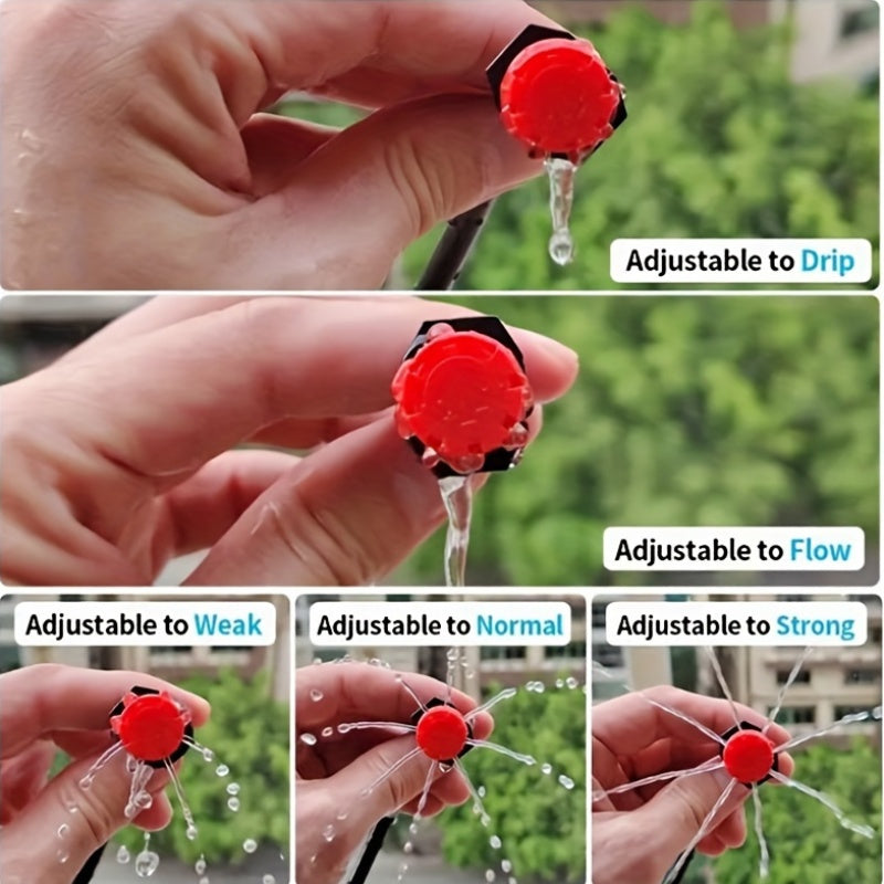Регулируемые капельные головки для полива сада, пластиковые красные крышки с 8 отверстиями