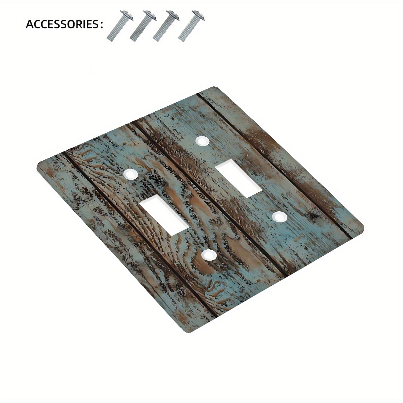 Pale Turquoise Wood Grain Wall Plate Cover for Indoor Outdoor Use