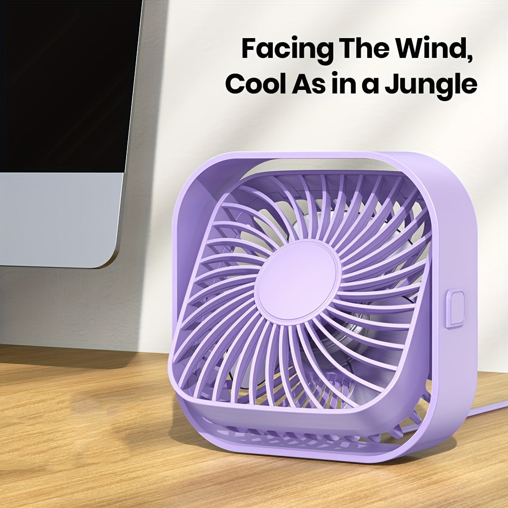 Mini USB Desk Fan Personal Portable Quiet Brushless Motor 4ft Cable
