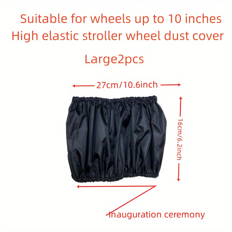 Juego de 2 fundas de poliéster para ruedas de cochecito infantiles, a prueba de polvo y fáciles de limpiar