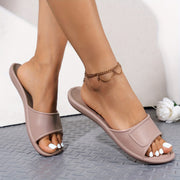 Ayollar uchun kundalik slayd sandalki qora ochiq barmoqli shlyapa nafas oluvchi yengil