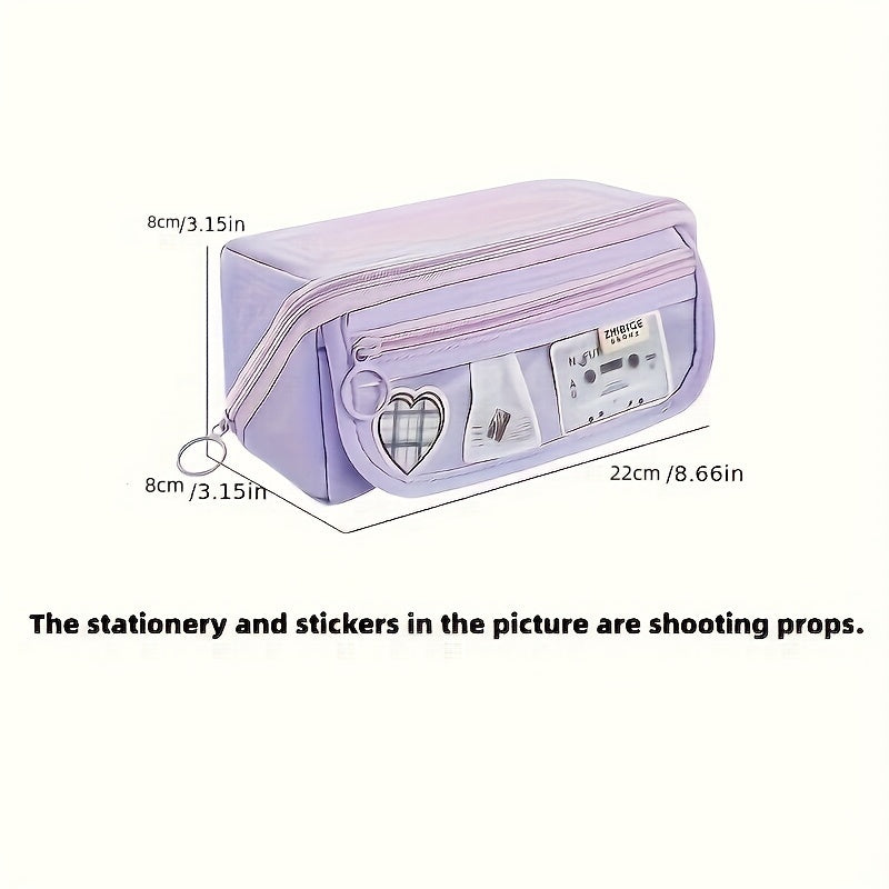 Large Capacity Stationery Bag for Students Washable Pencil Case for High School and College