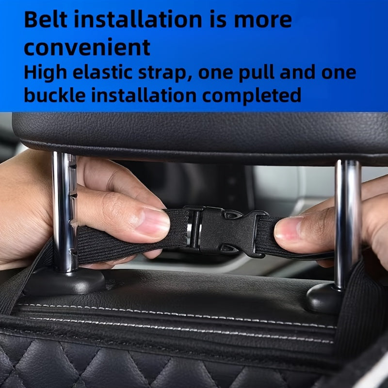 Multifunctional Faux Leather Car Storage Box With Cup Holder and Phone Pocket