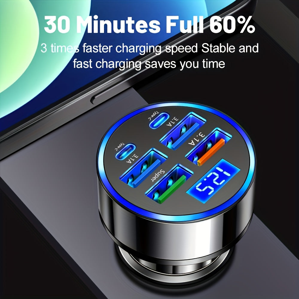 Dual USB Car Charger QC3.0 Fast Charging Multi-Function Digital Display