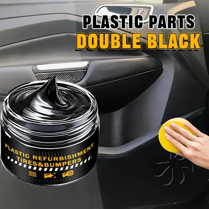 Black Plastic and Rubber Restorer Cream for Bumpers and Tires