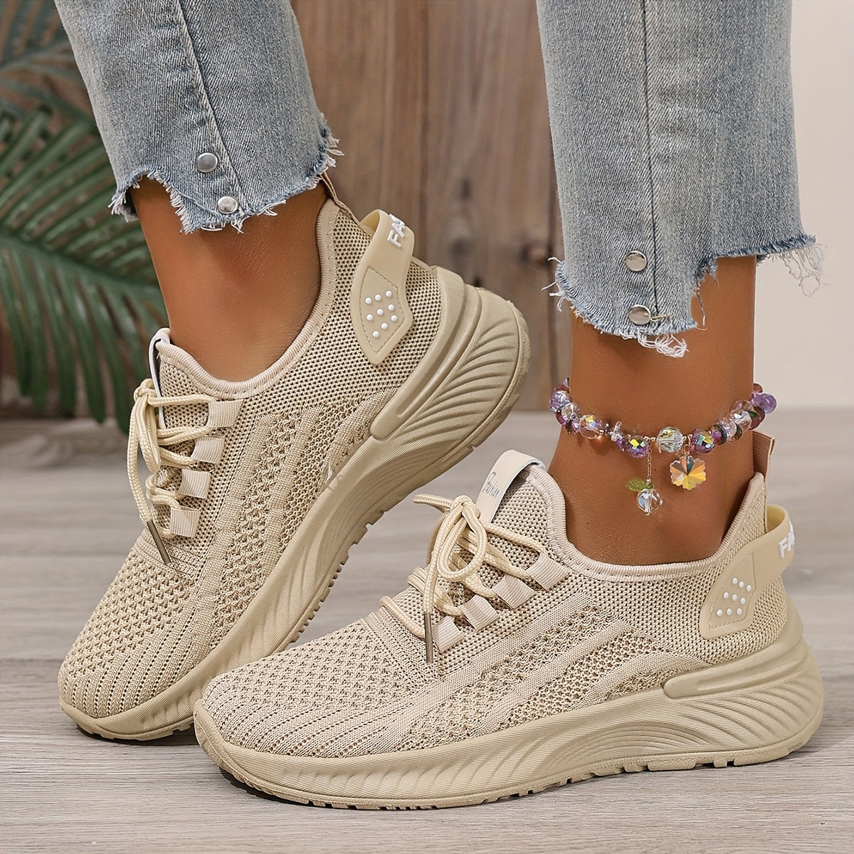 Women's White Mesh Breathable Sneakers Low Top Summer Running Shoes