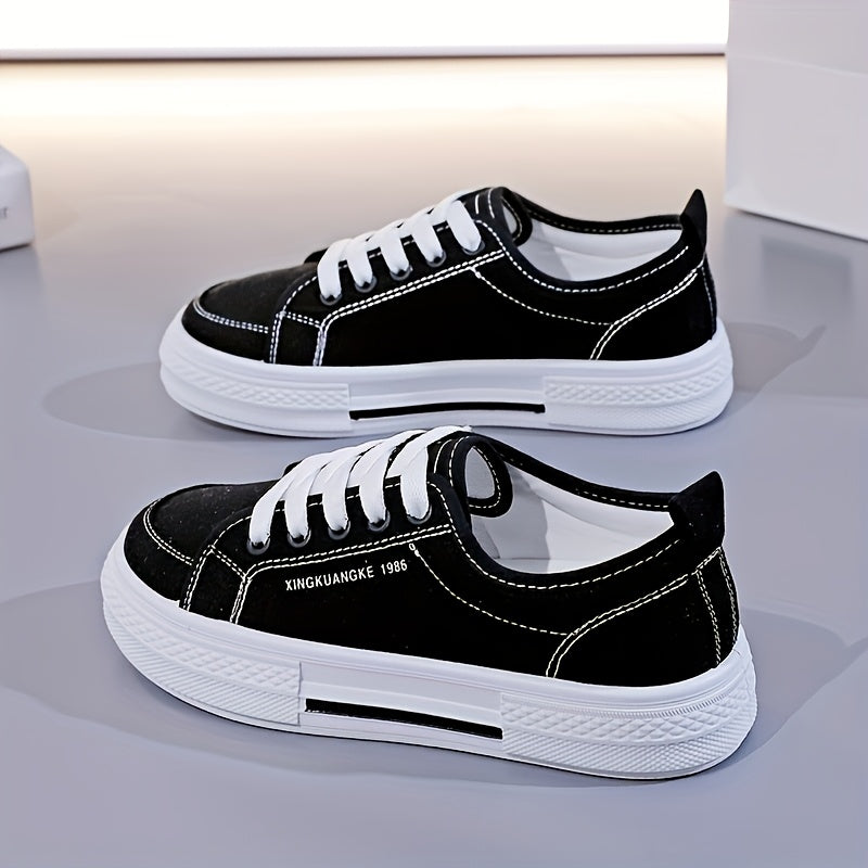 Women's Canvas Flat Shoes, Breathable Slip-On Sneakers, Lightweight and Stylish