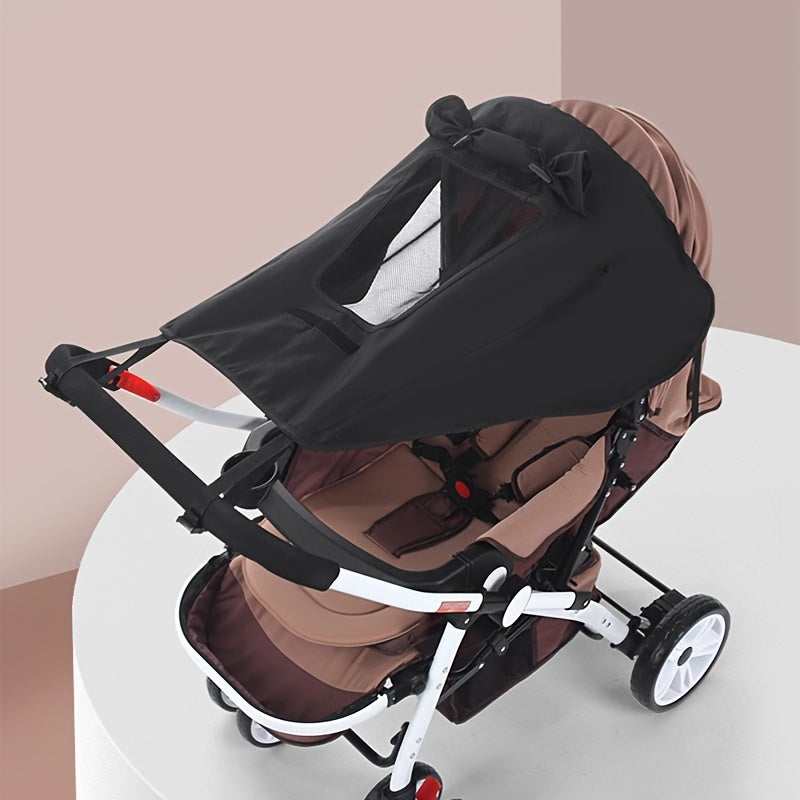 Stroller Sunshade UV Protection Rain-Resistant Canopy Fits Large Reversible Pushchairs