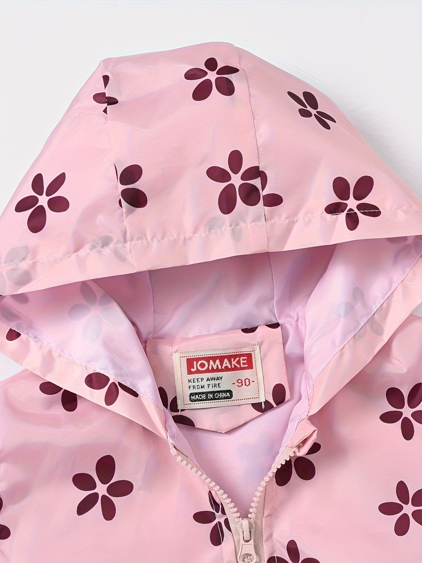 Girls' Cartoon Flower Print Hooded Zipper Jacket with Pockets for Girls 12 and Under