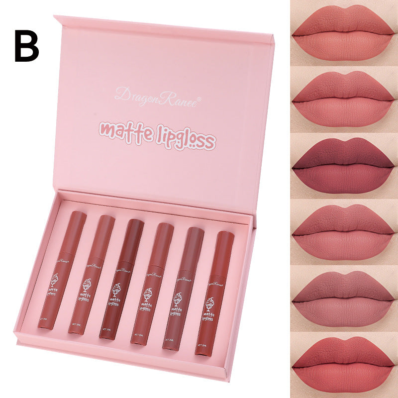 Set de 6 brillos labiales para mujer, color piel nude, de larga duración, a prueba de agua