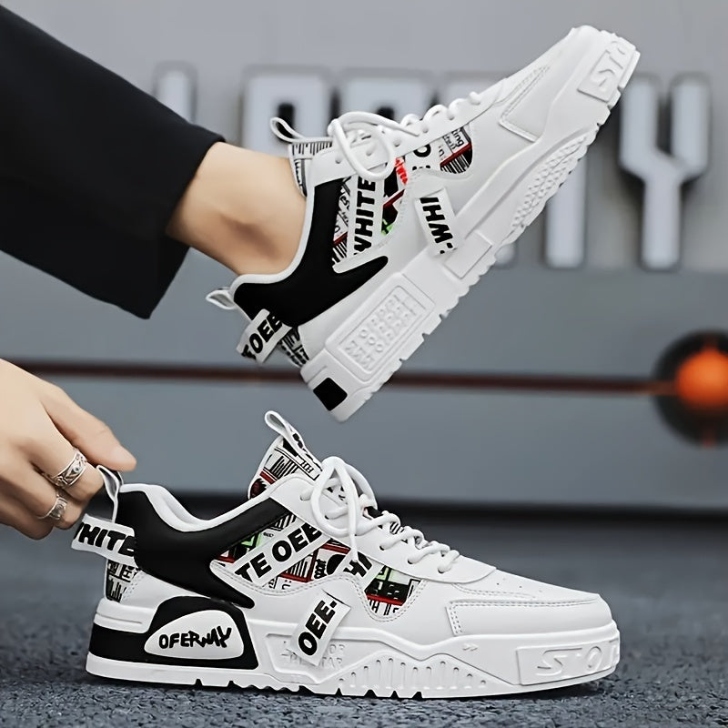 Мужские низкие кроссовки из холста с графическим принтом для повседневной уличной носки