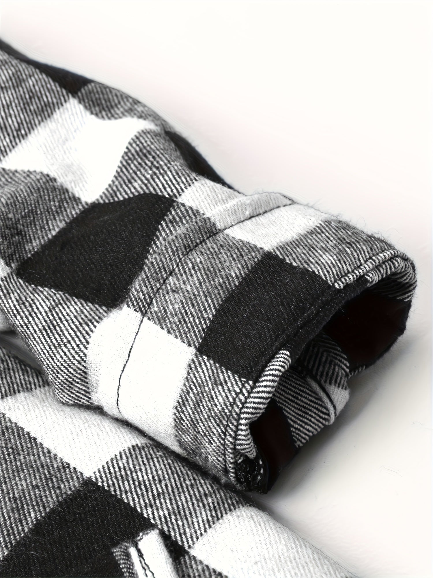 Men's Plus Size Gingham Flannel Shirt Casual Button Down Polyester Cotton