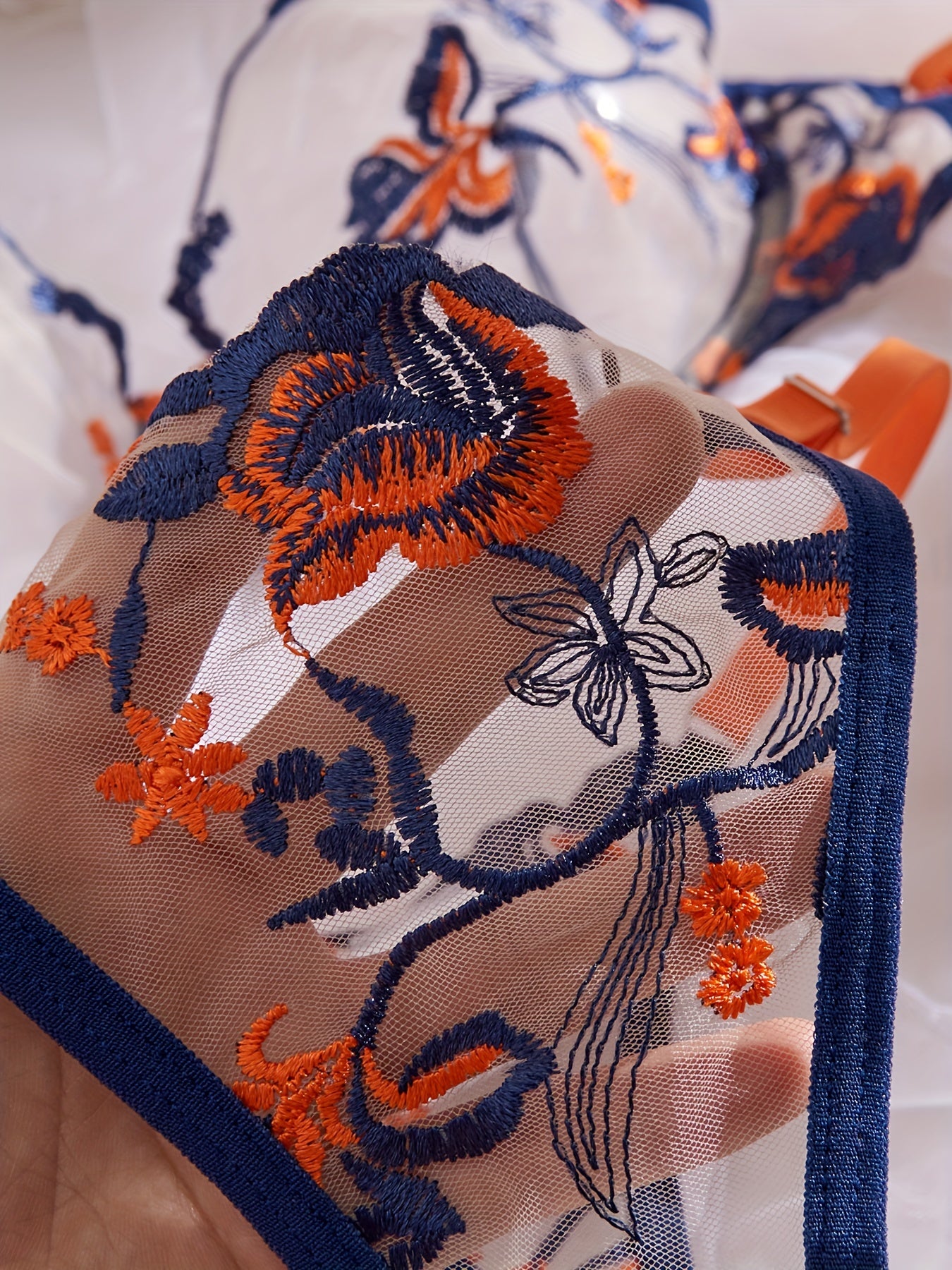 Women's Floral Lace Lingerie Set Bra and Thong Underwear