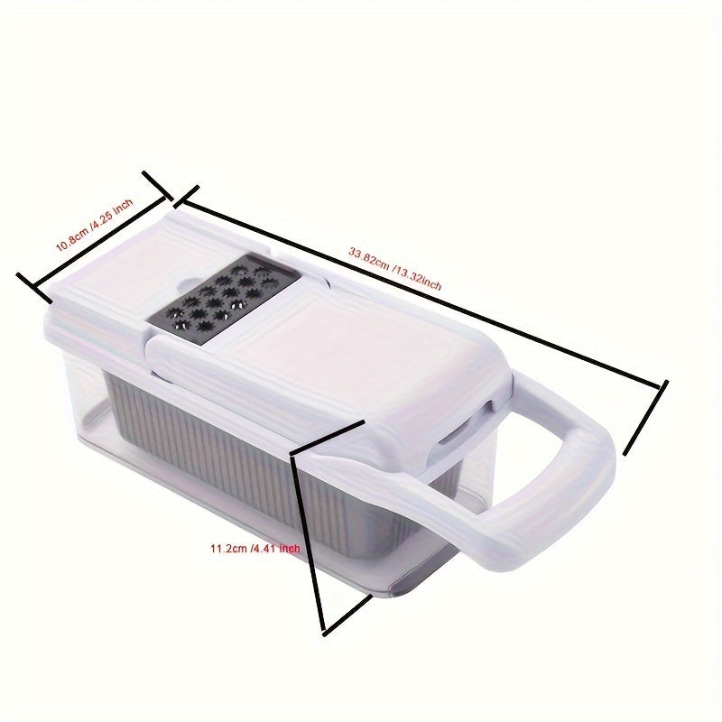 Rallador de cocina multifuncional, rallador de verduras, cortador en juliana, en cubos, acero inoxidable