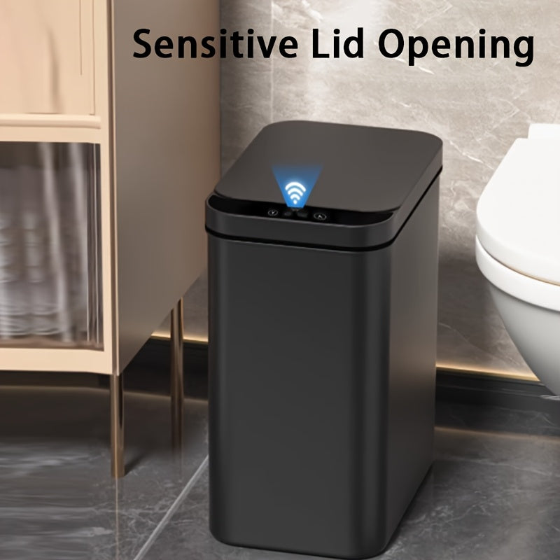 Cubo de basura alimentado por batería con apertura automática de la tapa, para uso doméstico en pared, funciona con 36V