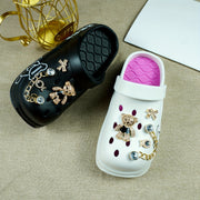 Women's Golden Chain Butterfly Embellished Clog Shoes Soft Lightweight All-Season Casual