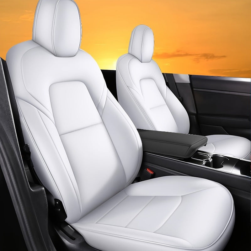 Full Car Five-Seater White Seat Cover for Model Y Custom Fit