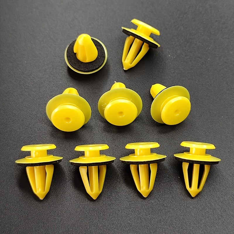 50 Pcs Yellow Plastic Trim Fixtures for Cars and Trucks Durable Decor
