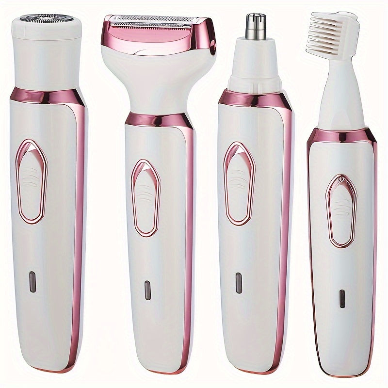 Women's Electric Shaver Kit USB Rechargeable Stainless Steel Blades for Face Nose Legs Bikini