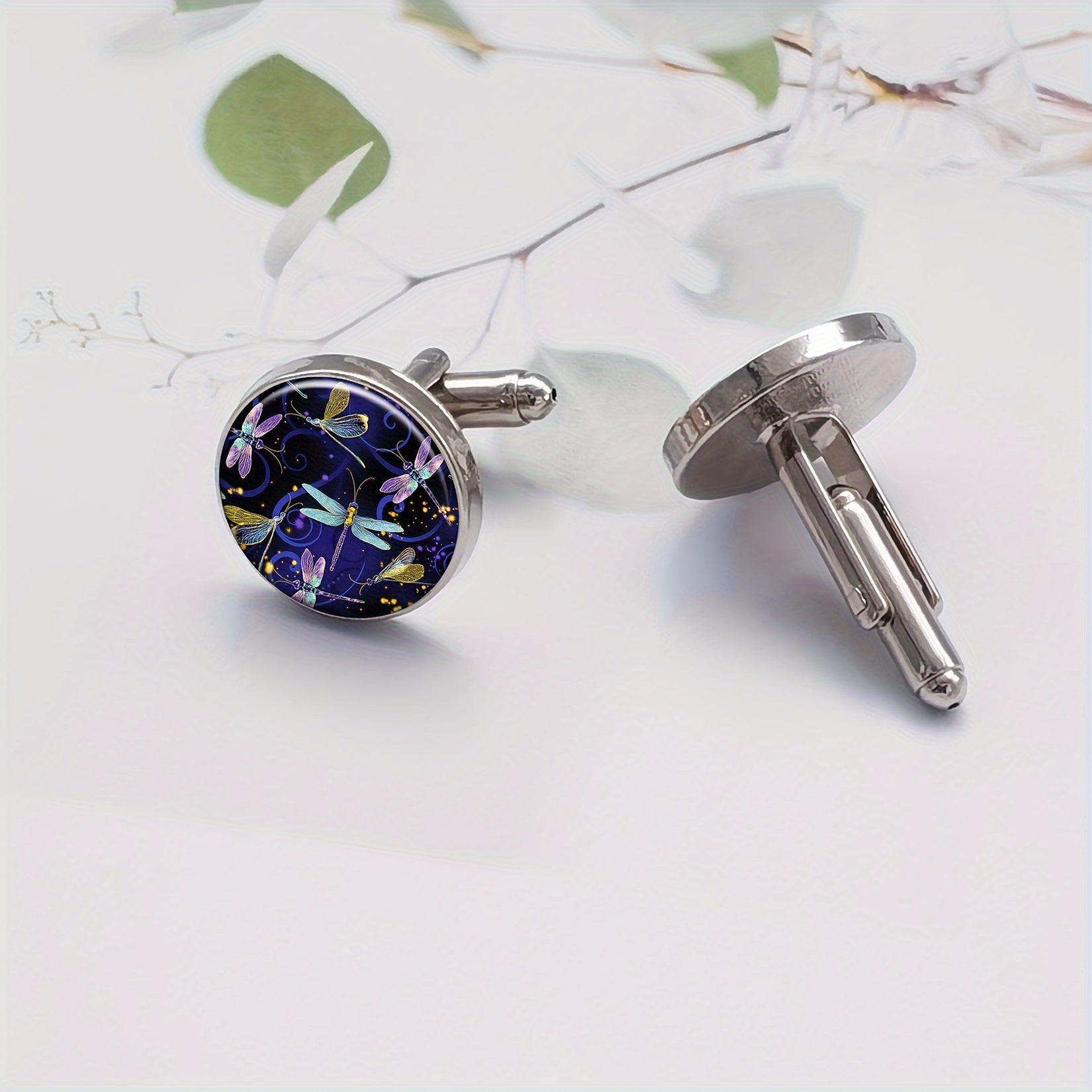 Metal Dragonfly Cufflinks Set of 2 for Men and Women Formal Accessories