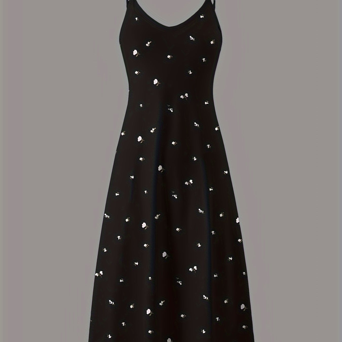 Women's Ditsy Floral Lounge Dress with V-Neck and Backless Design