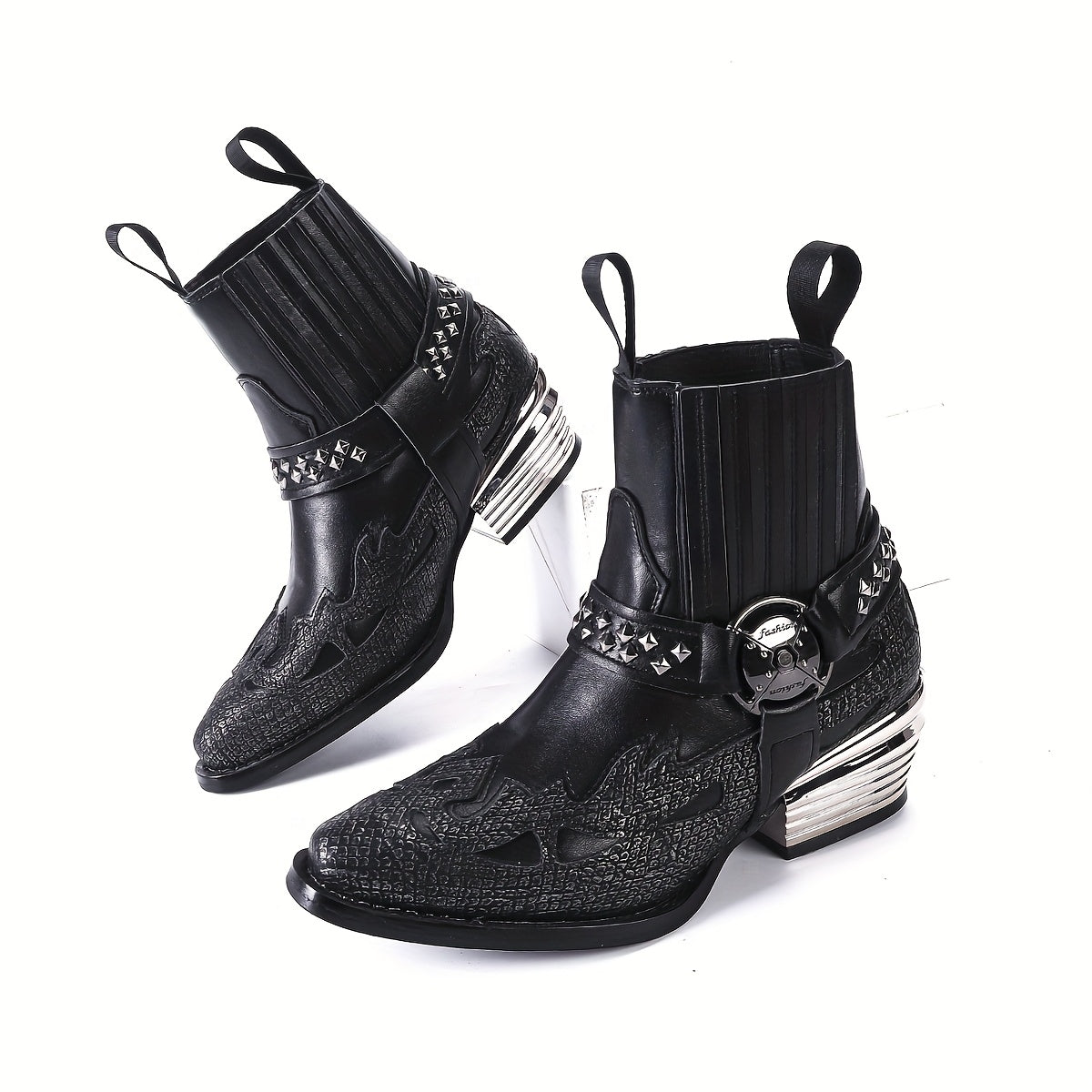 Women’s Animal Print Western Cowboy Boots Slip-On Chunky Heel