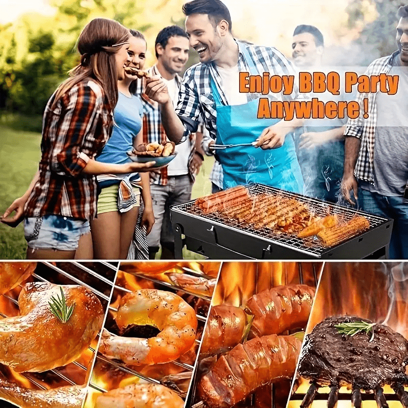  portativ yig'iladigan lager barbekyu grill, yengil, chidamli, tashqi oshpazlik uskunasi