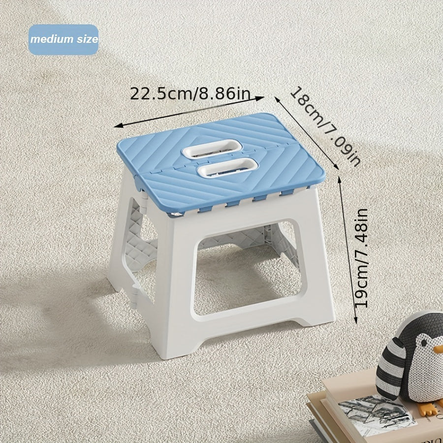 Taburete de plástico plegable de una pieza para uso exterior, asiento portátil y resistente para adultos