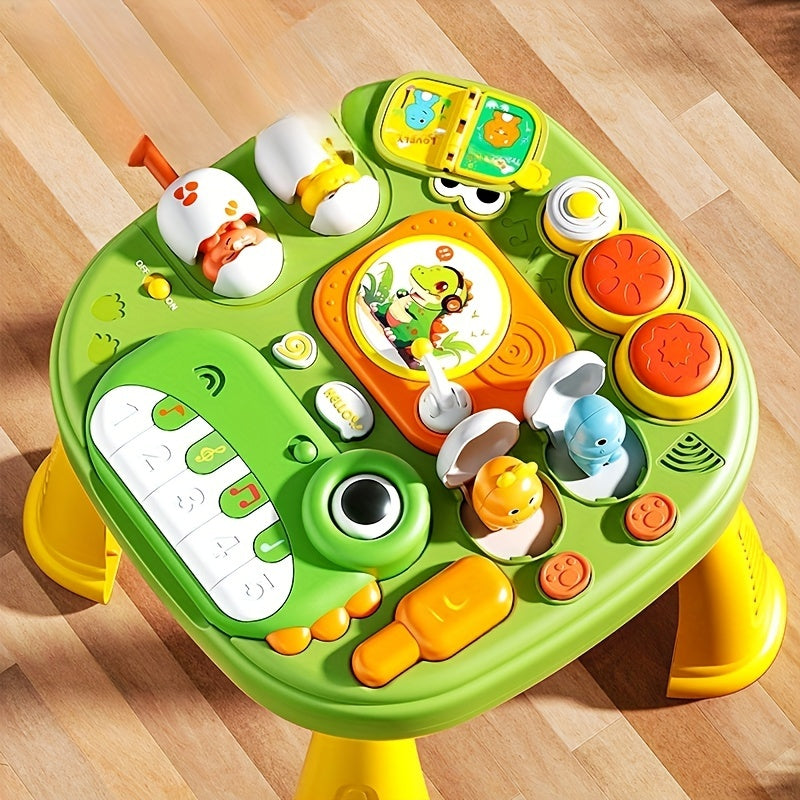 Green ABS Plastic Educational Toy for Kids with Detachable Piano and Interactive Monkey