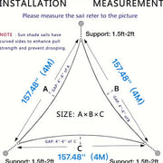 Heavy-Duty Solution-Dyed Polyester Sun Shade Sail Triangular Canopy UV Block Outdoor Garden