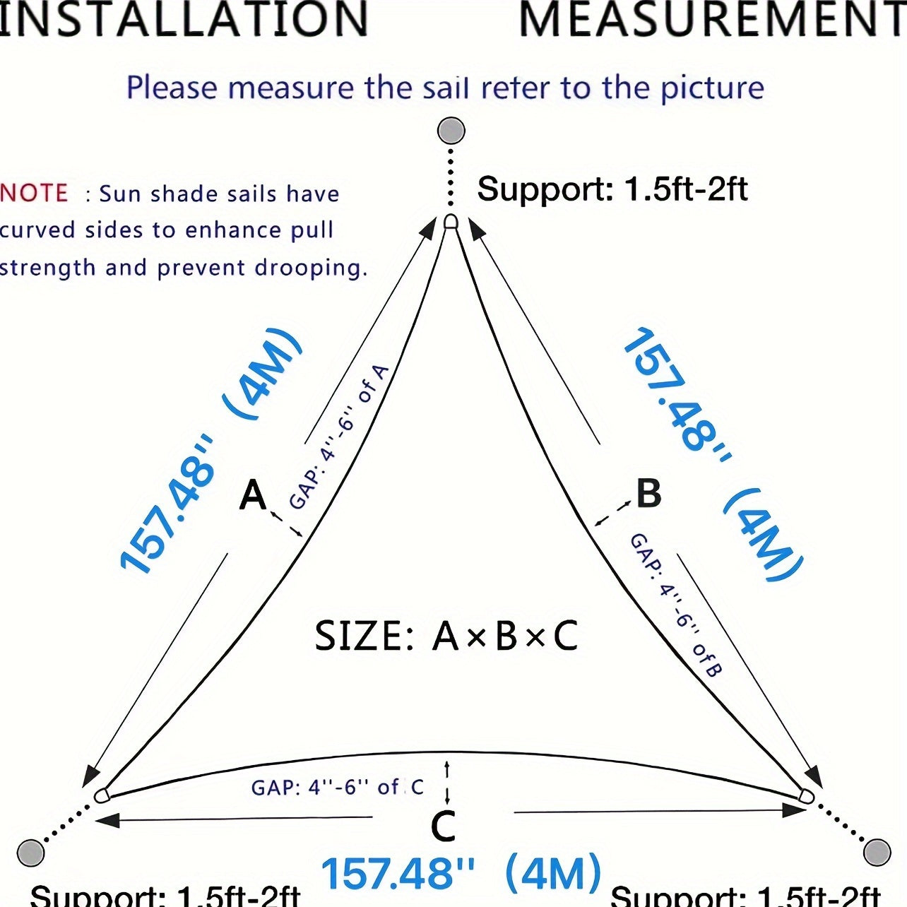 Heavy-Duty Solution-Dyed Polyester Sun Shade Sail Triangular Canopy UV Block Outdoor Garden