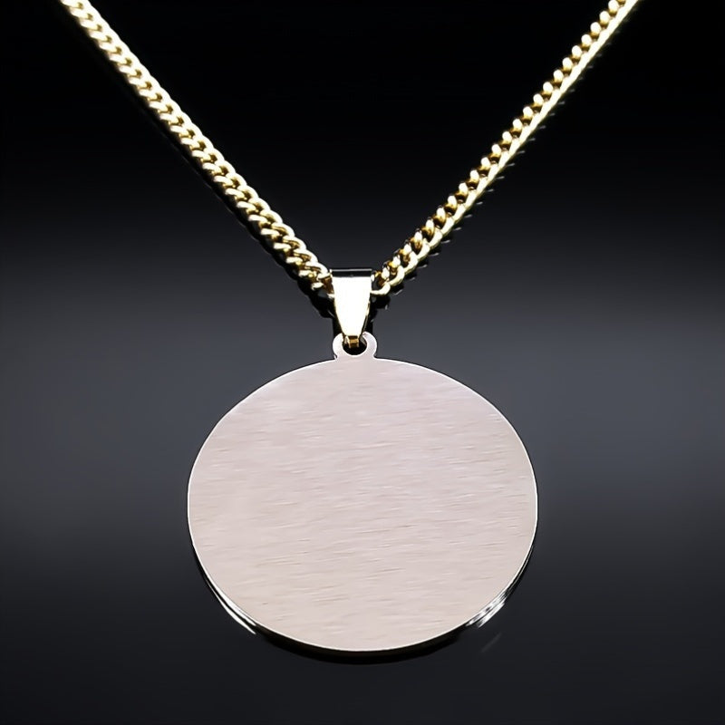 Unisex zanglamas po'latdan yasalgan marjon, ibroniy yozuvi bilan pandant - Muqaddas Yahweh simvoli, nafis qabilaviy dizayn, kundalik va bayram kiyimlari uchun 18K oltin qoplama, barcha fasllar va tadbirlar uchun mos