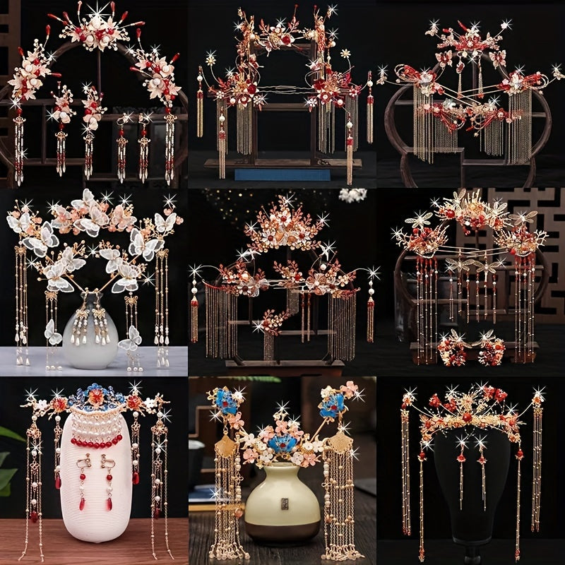 Retro Hair Stick Hair Comb and Earrings Set for Women Hair Accessories