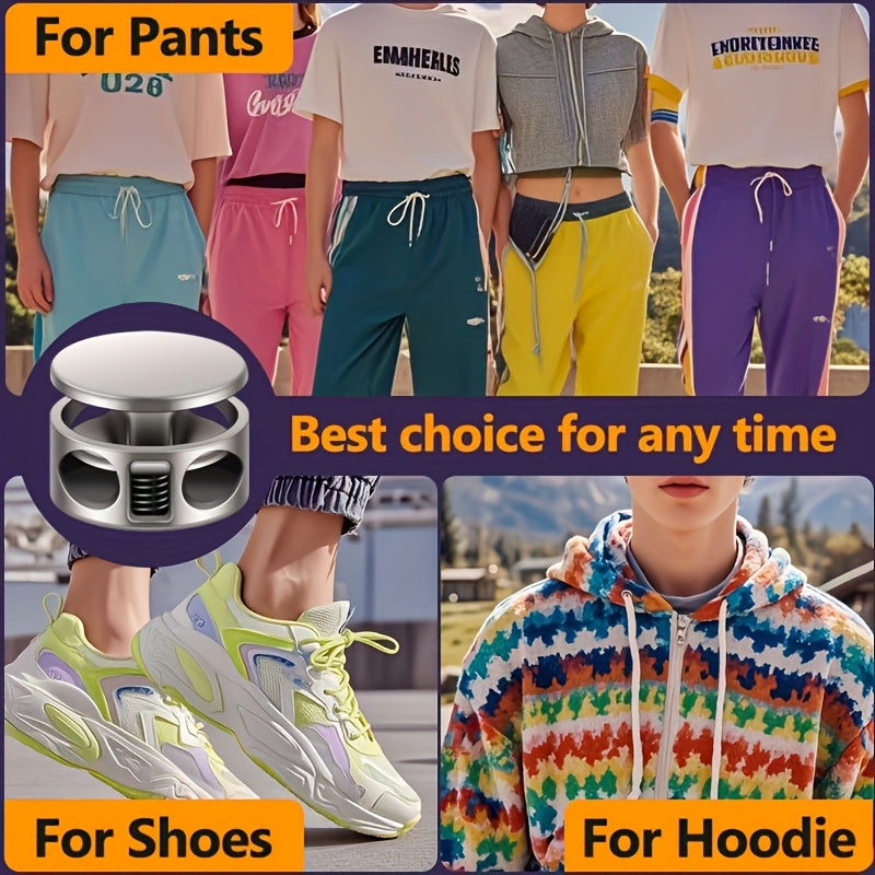 Unisex Aluminum Alloy Shoelace Locks for Sports Casual Shoes 10 Pack