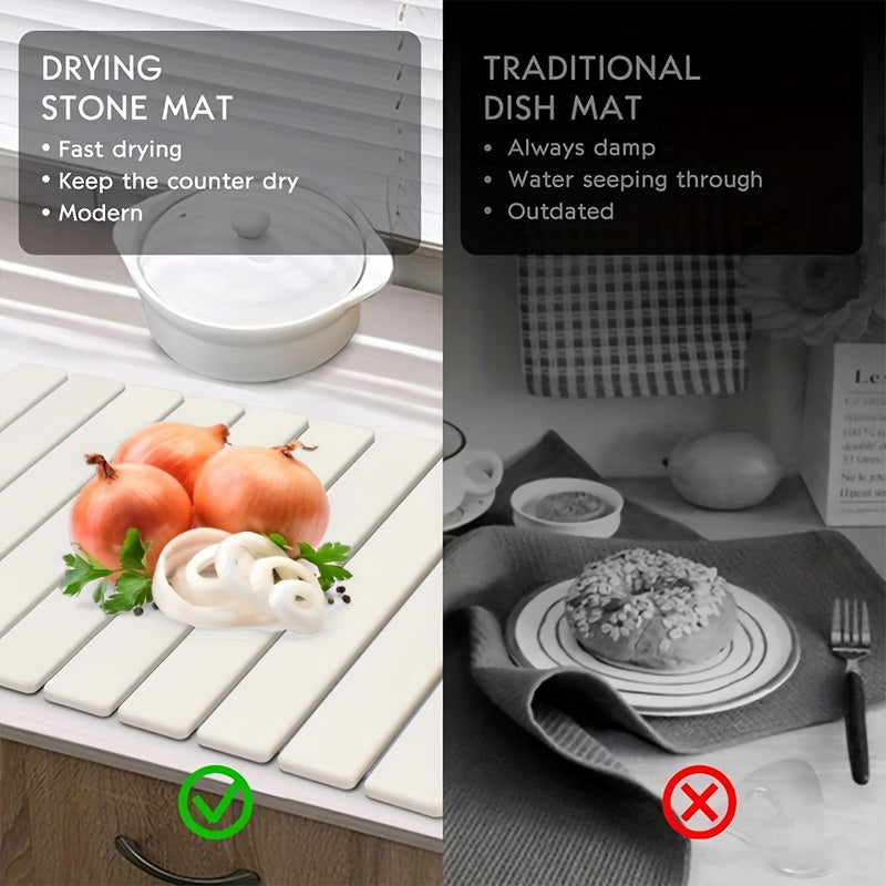 Large Diatom Mud Folding Table Mat Non-Slip Quick-Drying Shower Rug