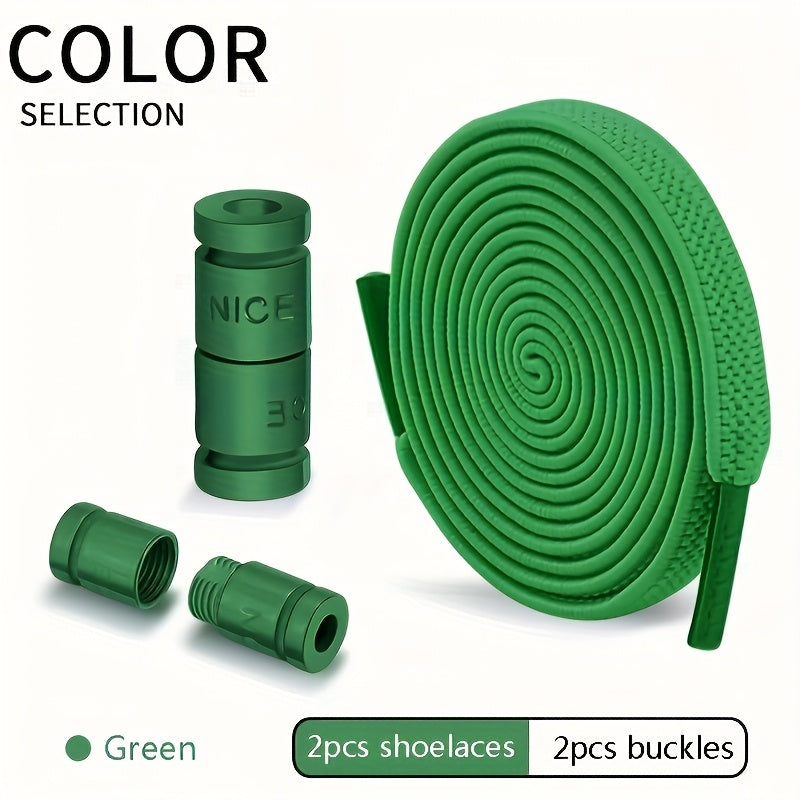 Unisex Elastic No-Tie Shoelaces with Locks Lightweight Acetate Sports Style