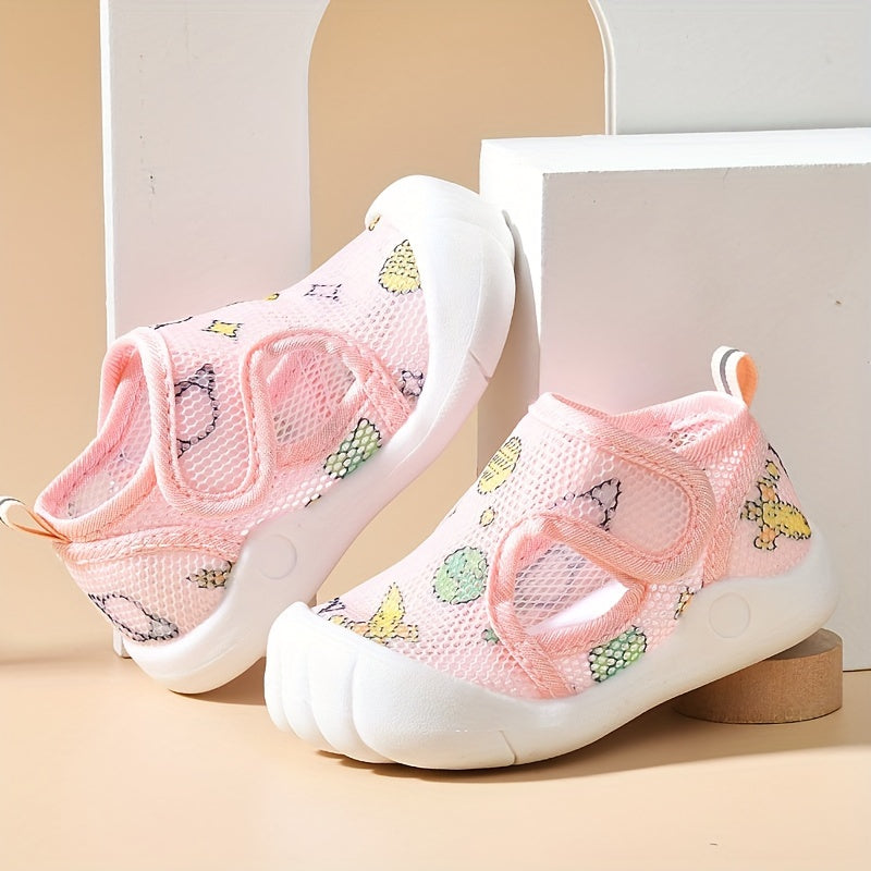 Sandalias de malla para bebés y niños pequeños, zapatos antideslizantes de verano con cierre de gancho y bucle