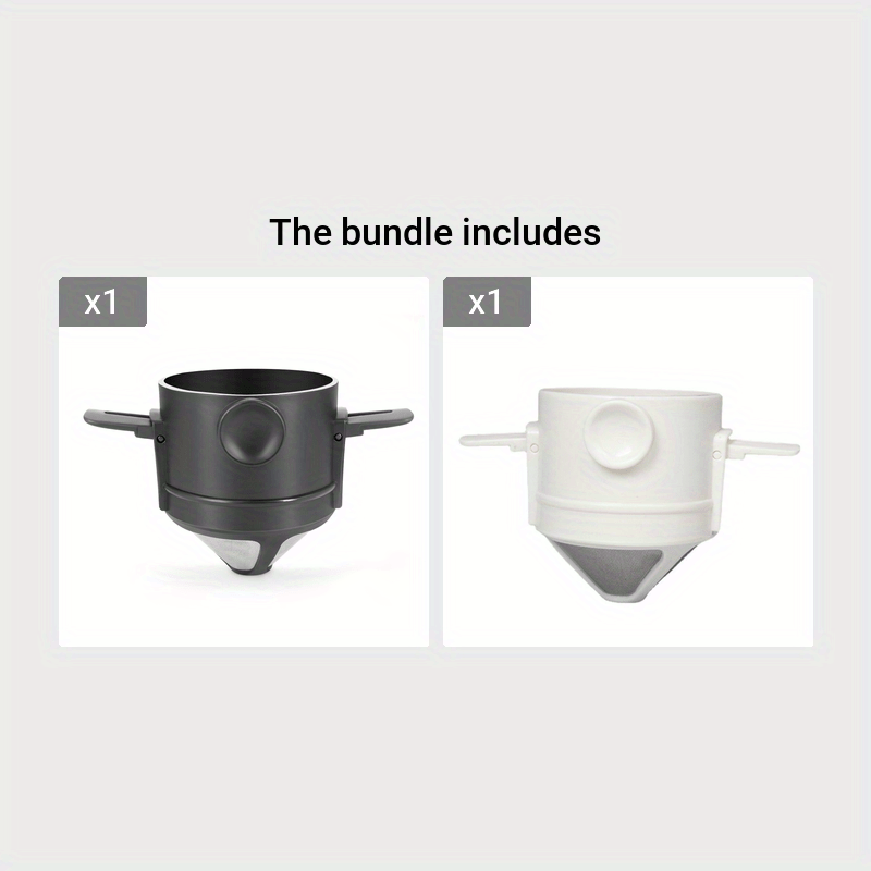 Portativ zanglamaydigan po'latdan yasalgan qahva filtrining kubogi, quloq tutqich bilan oson osish uchun yig'iladigan