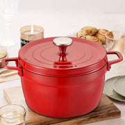 Cast Iron Dutch Oven Stockpot with Lid Non-Stick Heat-Resistant for Induction Cooking