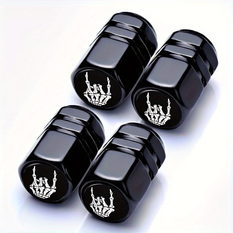 4pcs Car Tire Valve Covers - Footprint Design, Universal Fit, Durable Plastic