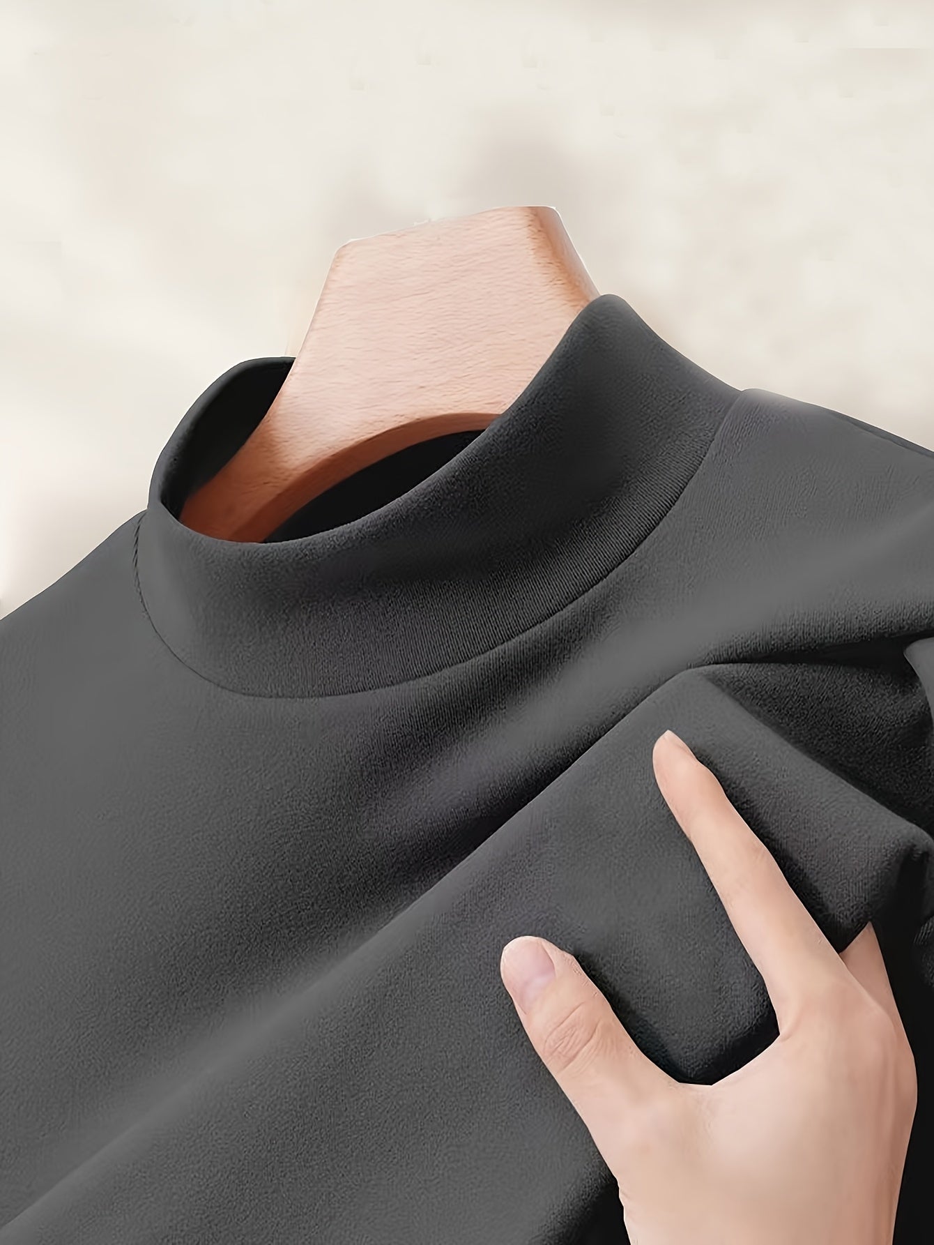 Sudadera de cuello alto elástico para hombre, ropa deportiva de manga larga para otoño e invierno