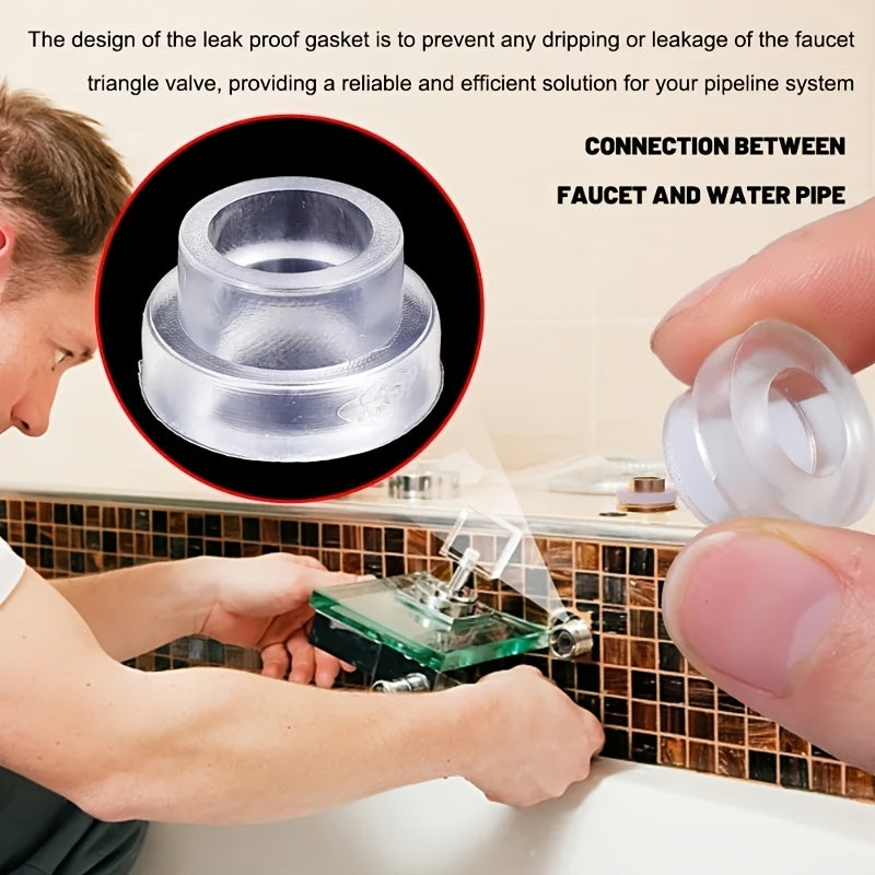 Universal silikon kran muhrlash qopqog'i, plastik quvur uchun suyuqlik o'tkazmaydigan muhr halqasi, qulflanadigan qisqich bilan kauchuk quvur to'siqi, uy quvurlarida suv o'tkazmaydigan kran muhr yuvgichi.