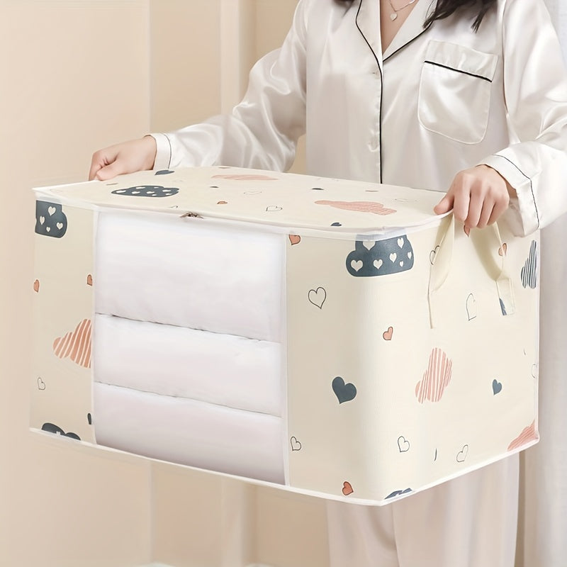 Gran bolsa de almacenamiento de algodón para ropa y quilts, a prueba de polvo, organización para mudanzas