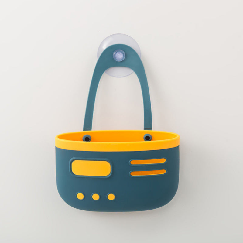 cesta de plástico para fregadero con ventosas de doble capa para almacenamiento en la cocina