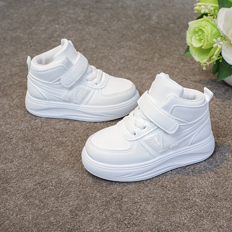 Kids Waterproof High-Top Sneakers with Round Toe and Easy Closure for Outdoor and Casual Wear