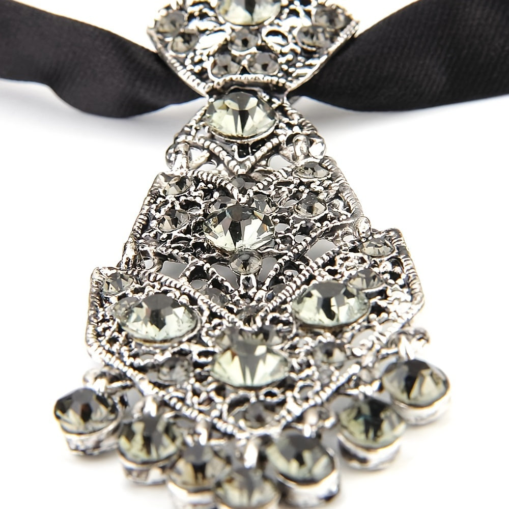 Unisex Rhinestone Embellished Tie for Formal Events Wedding Accessories