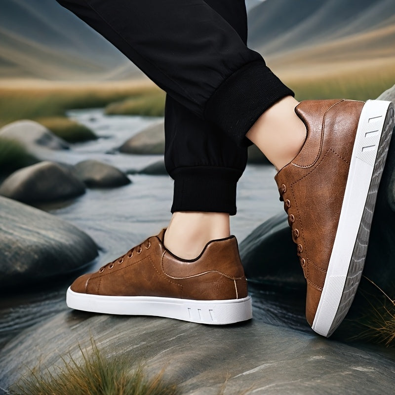 Men's Casual Sneakers Solid Color Low Top PVC Sole Fabric Inner All-Season