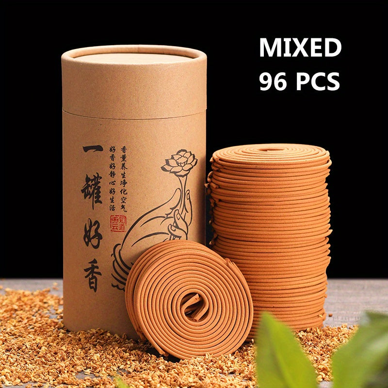 96pcs Aromatherapy Incense Plates with Agarwood Sandalwood Lavender for Yoga Meditation